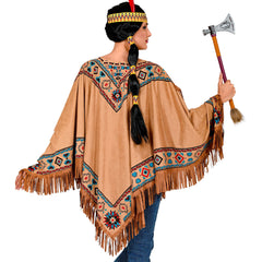 Déguisement Poncho Indienne Adulte / Costume Poncho Western Luxe / La Maison Du Déguisement