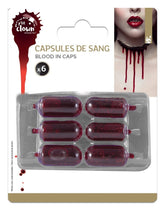 Capsules De Faux Sang / 6 Gélules Faux Sang / La Maison Du Déguisement