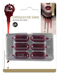 Capsules De Faux Sang / 6 Gélules Faux Sang / La Maison Du Déguisement