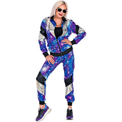 Déguisement Jogging Disco Année 80s Imprimé Galaxie / Costume survêtement Année 80 Disco / La Maison Du déguisement
