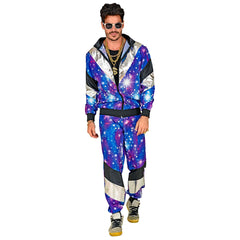 Déguisement Jogging Disco Année 80s Imprimé Galaxie Homme / Costume survêtement Année 80 Disco Homme / La Maison Du déguisement