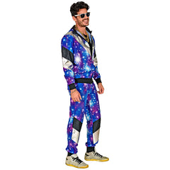 Déguisement Jogging Disco Année 80s Imprimé Galaxie Homme / Costume survêtement Année 80 Disco Homme / La Maison Du déguisement