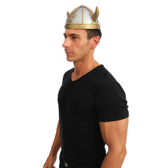 Casque Viking Petites Cornes / Casque de Viking Argent et Doré / La Maison Du Déguisement