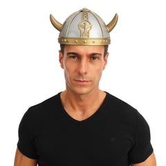 Casque Viking Petites Cornes / Casque de Viking Argent et Doré / La Maison Du Déguisement