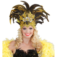 Coiffe Brésilienne Or / Coiffe Tropicana Doré / Coiffe Carnaval Brésil / La Maison Du Déguisement
