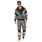 Déguisement Survêtement Hologramme Années 80s Homme / Costume Jogging Année 80 Réfléchissant Argent Homme / La Maison Du déguisement