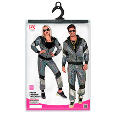 Déguisement Survêtement Hologramme Années 80s Femme / Costume Jogging Année 80 Réfléchissant Argent Femme / La Maison Du déguisement