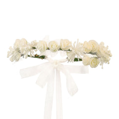 Bandeau Couronne de Fleurs Blanc / Serre Tête de Fleurs / Diadème Fleurs Blanc / La Maison Du Déguisement