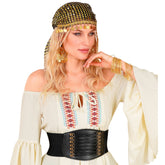 Corset Noir Pirate Élégant / Bustier Noire Gothique Strech / Ceinture Gitane Noir / La Maison Du Déguisement