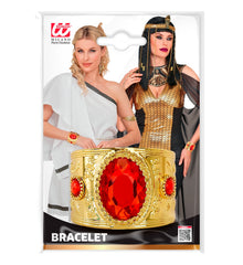 Bracelet Romain Rouge / Bracelet Egyptien Rouge / Bracelet En Métal Doré / La Maison du Déguisement