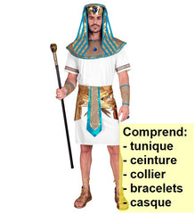 Déguisement Pharaon Blanc Adulte / Costume Egyptien Blanc Homme / La Maison Du Déguisement