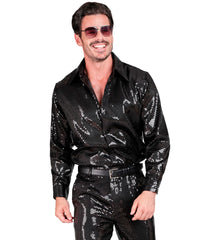 Location Déguisement Chemise Party Fashion / Location Costume Chemise sequins noir luxe / La maison du déguisement