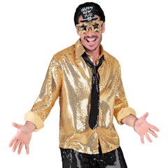 Déguisement Chemise Party Fashion Or / Chemise sequins Or Luxe / La Maison Du Déguisement