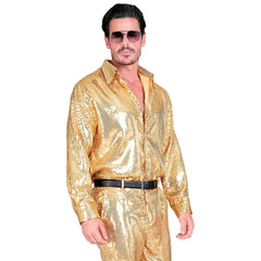 Déguisement Chemise Party Fashion Or / Chemise sequins Or Luxe / La Maison Du Déguisement