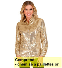 Déguisement Chemise Party Fashion Or / Chemise Disco Sequins Or Luxe / La Maison Du Déguisement