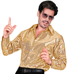 Location Chemise Paillettes Party Fashion Or Adulte / Location Chemise sequins Or Luxe / La Maison Du Déguisement