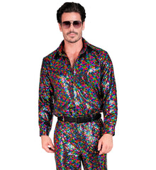Location Chemise Party Fashion Paillettes Multicolores Adulte / Location Chemise sequins Multicolores Luxe / La Maison Du Déguisement