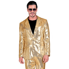 Location Déguisement Veste Party Fashion Paillettes Or / Location Veste Disco Sequins Dorée / La Maison Du Déguisement