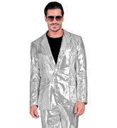 Location Déguisement Veste Party Fashion Paillettes Argent / Location Veste Disco Sequins Argent / La Maison Du Déguisement