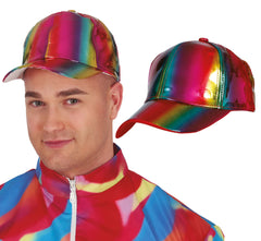 Casquette Holographique Multicolore / Casquette métallique multicolore / La Maison du Déguisement