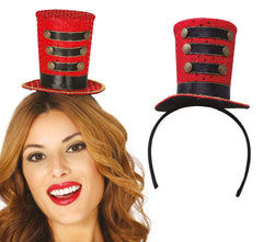 Mini Chapeau Haut De Forme Majorette Rouge / Serre Tête Haut De Forme Majorette Rouge / La Maison Du Déguisement