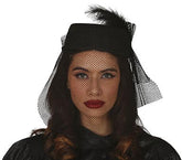 Chapeau Veuve / Chapeau Voilette Noir / Chapeau Gatsby Voilette Noir / La Maison Du Déguisement