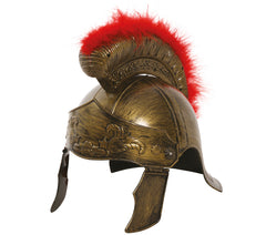 Casque de Romain Or avec Plumes Rouges / Casque Gladiateur / Casque Centurion Romain / La Maison Du Déguisement