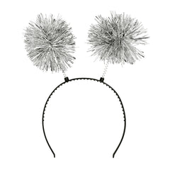 Serre tête Pompons Argent Disco / Diadème Pompons Argent Disco / La Maison Du Déguisement