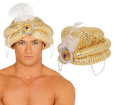Coiffe Maharadja Avec Plume / Chapeau Prince Orient / Chapeau Sultan / Chapeau Sultan Bandar / La Maison du Déguisement