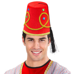 Chapeau Fez Turc Rouge Luxe / Chapeau Fez Fadime Luxe / La Maison Du déguisement
