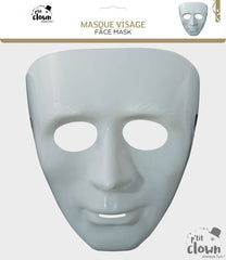Masque Visage Blanc / Masque Anonyme blanc / Masque Neutre Avec Front / La Maison Du Déguisement