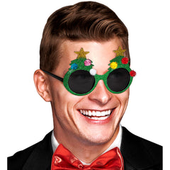 Lunettes Sapin De Noël Décoré / Lunettes Arbre De Noël Scintillantes / La Maison Du Déguisement