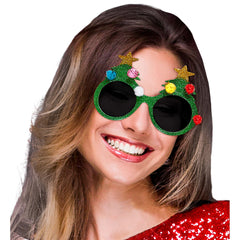 Lunettes Sapin De Noël Décoré / Lunettes Arbre De Noël Scintillantes / La Maison Du Déguisement