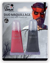 Maquillage Duo Fard Rouge et Noir / Duo Maquillage Noir et Rouge / La Maison Du Déguisement