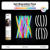 Bracelets fluo multicolores par 50 / Tube 50 bracelets lumineux fluo / La Maison Du déguisement