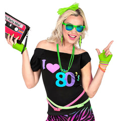 Mitaines En Résille Vert Fluo / Gants Résille Neon Vert / Gants En Maille Vert Fluo / La Maison Du Déguisement