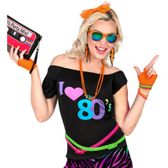 Mitaines En Résille Orange Fluo / Gants Résille Neon Orange / Gants En Maille Orange Fluo / La Maison Du Déguisement