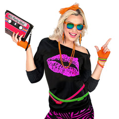 Mitaines En Résille Orange Fluo / Gants Résille Neon Orange / Gants En Maille Orange Fluo / La Maison Du Déguisement