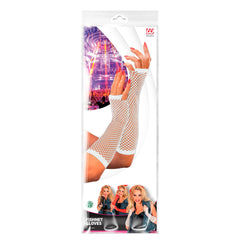 Gants Mitaines En Résille Mi-longs Blanc / Mitaines Longues Filet Blanc / La Maison Du Déguisement