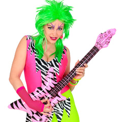 Gants Mitaines En Résille Mi-longs Rose Fluo / Mitaines Longues Filet Rose Fluo / La Maison Du Déguisement