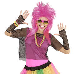 Gants Mitaines En Résille Mi-longs Noir / Mitaines Longues En Résille Noir / La Maison Du Déguisement