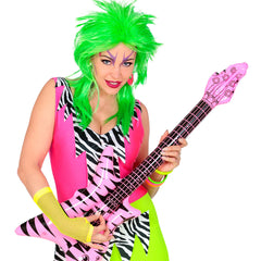 Gants Mitaines En Résille Mi-longs jaune Fluo / Mitaines Longues Filet Jaune Fluo / La Maison Du Déguisement