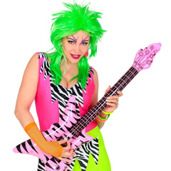 Gants Mitaines En Résille Mi-longs Orange Fluo / Mitaines Longues Filet Orange Fluo / La Maison Du Déguisement