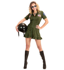 Déguisement Pilote de Chasse Adulte / Costume Robe Pilote D'Avion De Combat / Costume Aviateur Top Gun Femme / La Maison Du Déguisement