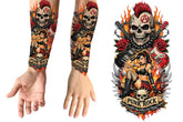 Tatouage Punk Crâne et Pin-up / Faux Tatouage Punk Rock En Couleur / La Maison Du Déguisement