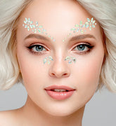 Strass Autocollant Pour Le Visage Fleurs Argent / Bijoux Paillettes Autocollantes Fleurs Argent / La Maison Du Déguisement