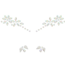 Strass Autocollant Pour Le Visage Fleurs Argent / Bijoux Paillettes Autocollantes Fleurs Argent / La Maison Du Déguisement