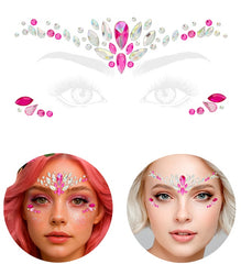 Strass Autocollant Pour Le Visage Charme Rose / Bijoux Paillettes Autocollantes Charm Rose / La Maison Du Déguisement