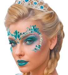 Strass Autocollant Pour Le Visage Reine des Neiges / Bijoux Paillettes Autocollantes Reine des Glaces Bleu / La Maison Du Déguisement