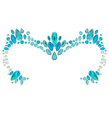 Strass Autocollant Pour Le Visage Reine des Neiges / Bijoux Paillettes Autocollantes Reine des Glaces Bleu / La Maison Du Déguisement